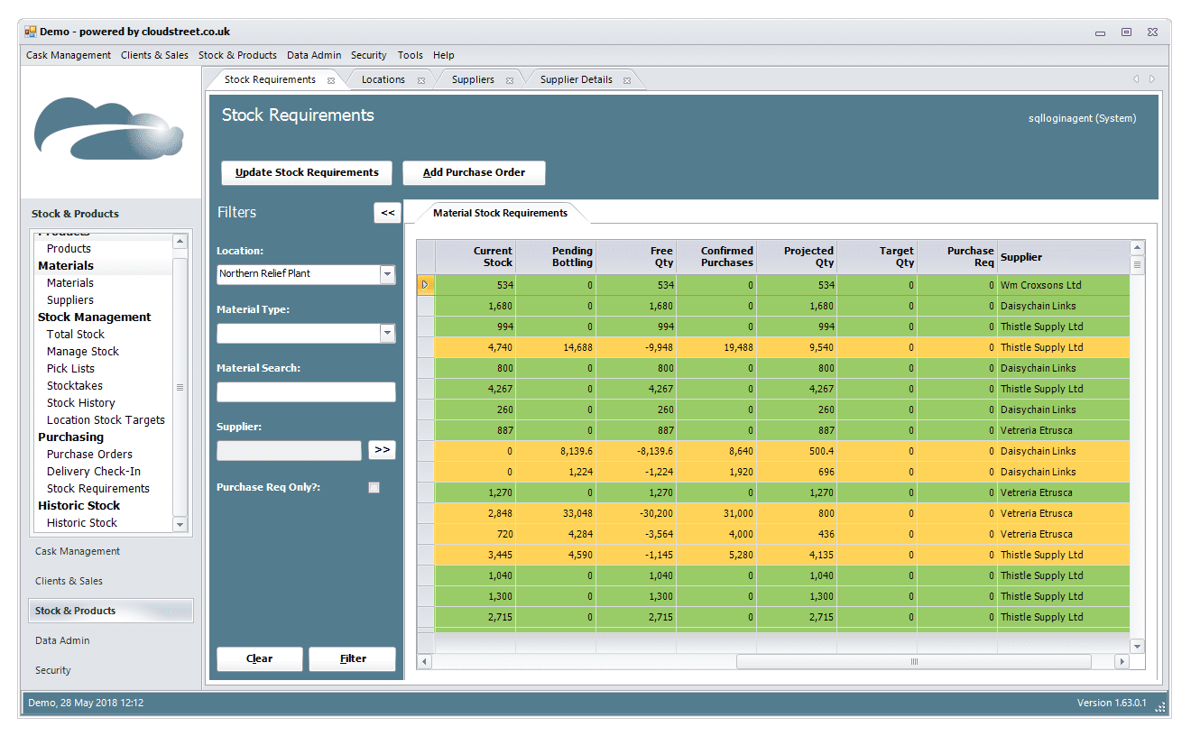 Sales and purchase order management software screenshot